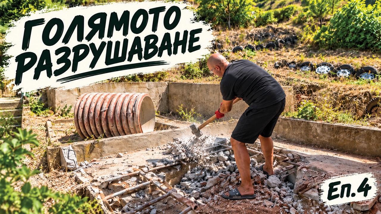 Голямото разрушаване на старата вила – кладенец, бетон и подпорни стени